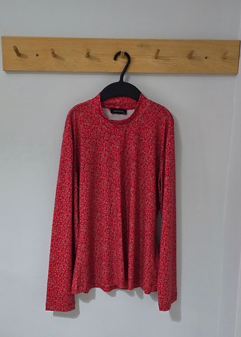 Kırmızı Desenli Uzun Kollu Bluz - Görsel 4