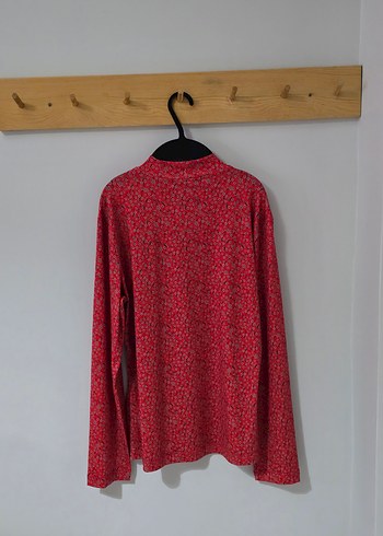 Kırmızı Desenli Uzun Kollu Bluz - Görsel 6