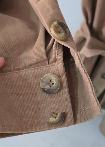 Bej Kadın Uzun Trençkot - Görsel 6