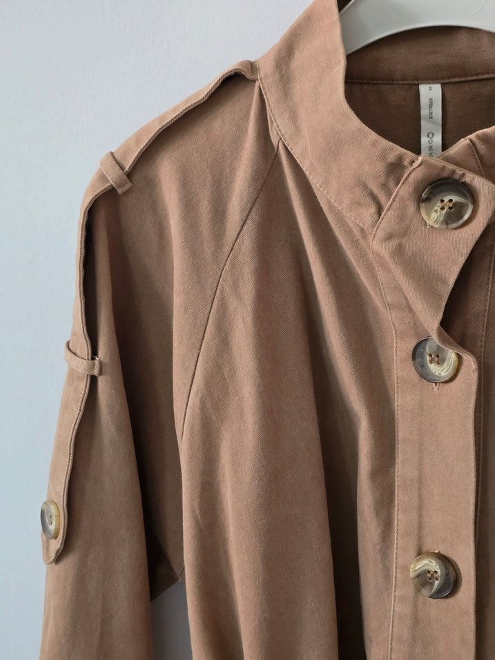 Bej Kadın Uzun Trençkot - Görsel 4