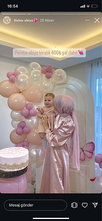 38 Beden pembe Renk Helen abiye