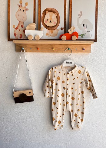 Uzun Kollu Baskılı Bebek Tulumu Unisex