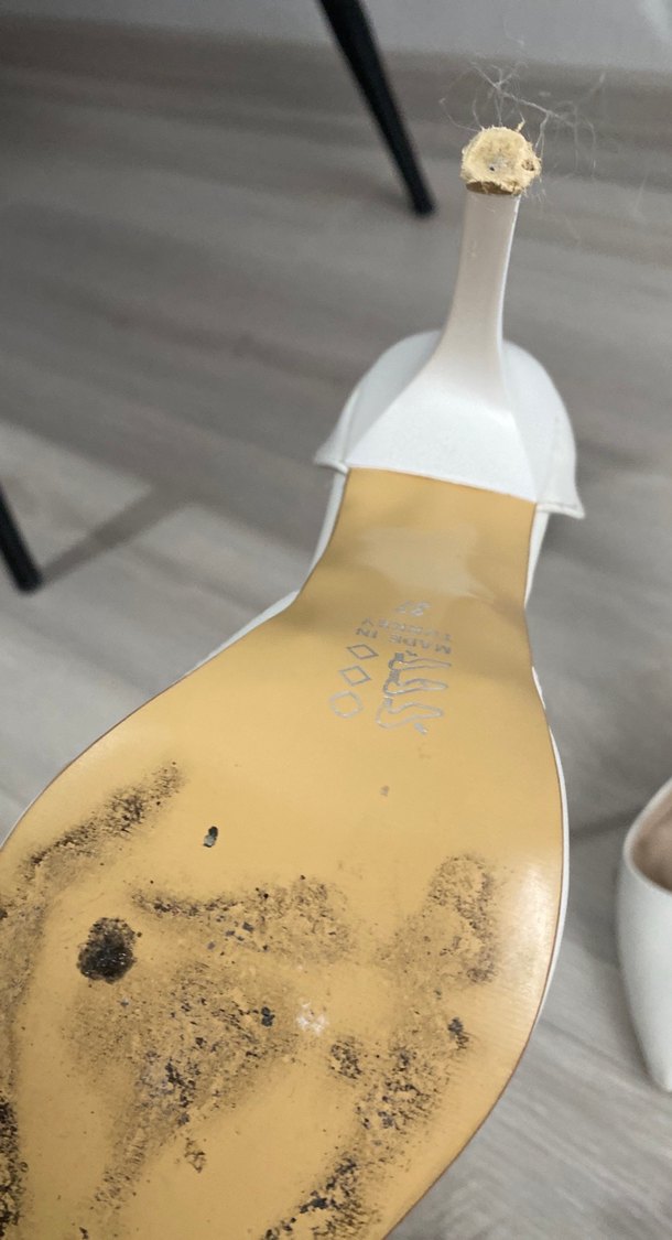 İnci Detaylı Beyaz Stiletto Gelin Ayakkabısı - Görsel 3