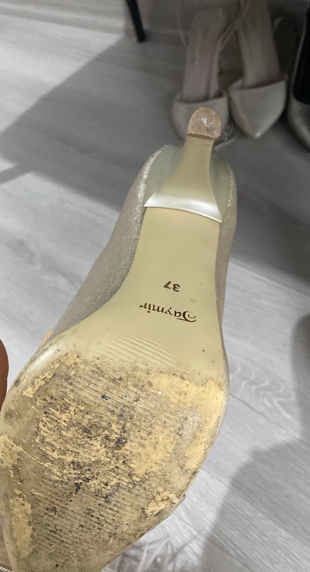 Beyaz Saten Stiletto Kadın Ayakkabı - Görsel 3