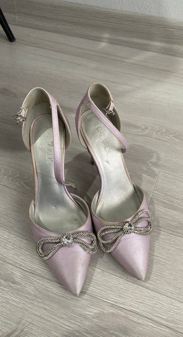 Pembe Stiletto Topuklu Kadın Abiye Ayakkabı - Görsel 4