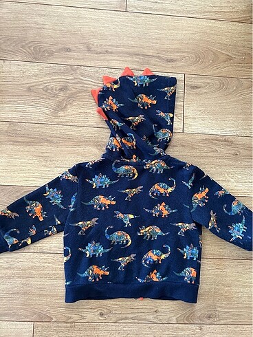 Dinozor Başlıklı Fermuarlı Sweatshirt - Görsel 2