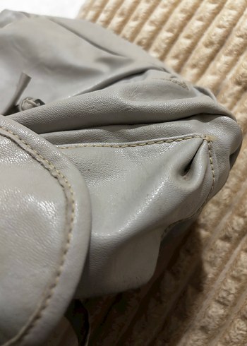 Gri Deri Fermuarlı Kadın Çanta - Görsel 4