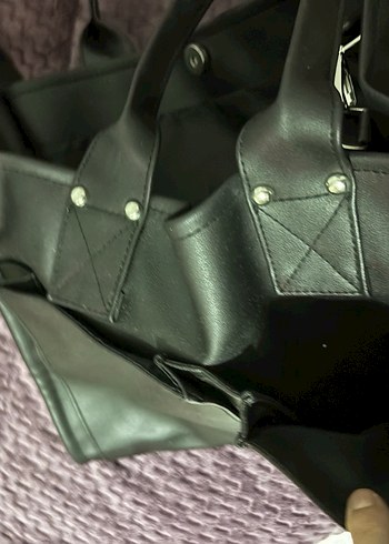 Siyah Deri Gotik Kadın Çanta - Görsel 5