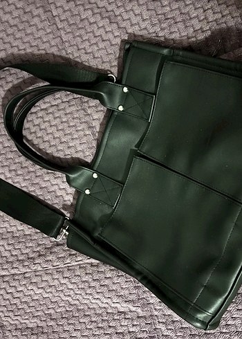 Siyah Deri Gotik Kadın Çanta - Görsel 2