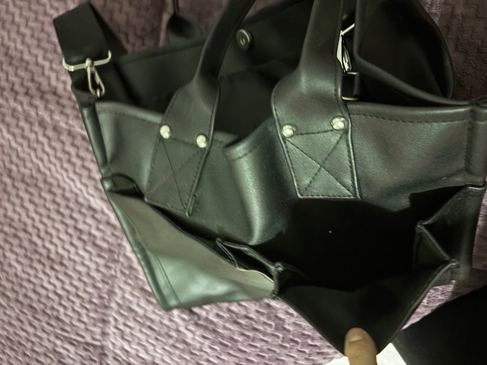 Siyah Deri Gotik Kadın Çanta - Görsel 5