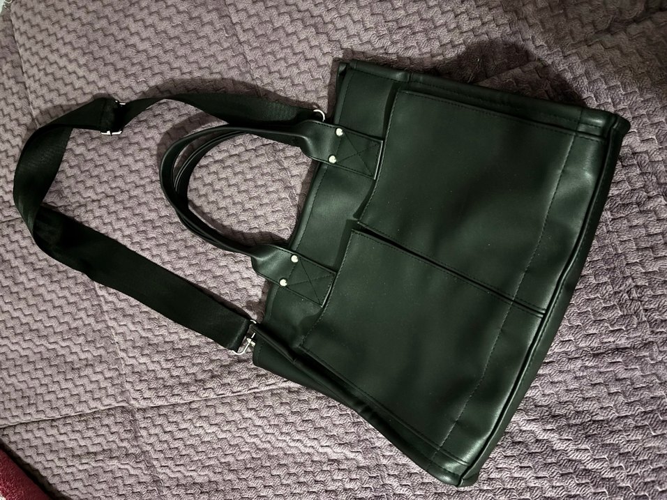 Siyah Deri Gotik Kadın Çanta - Görsel 2