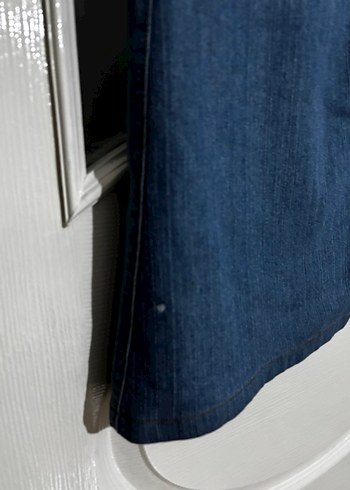 Kadın Lacivert Midi Denim Uzun Etek - Görsel 3