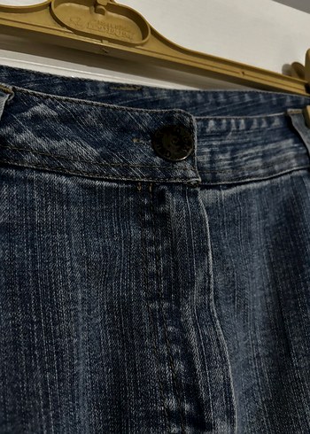 Kadın Lacivert Midi Denim Uzun Etek - Görsel 4