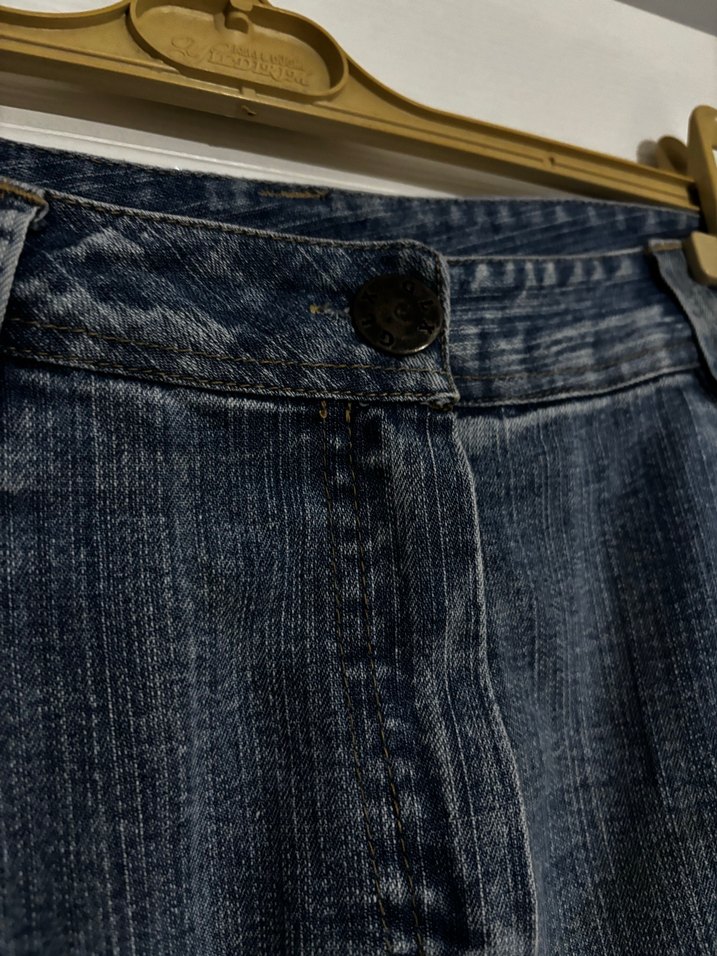 Kadın Lacivert Midi Denim Uzun Etek - Görsel 4