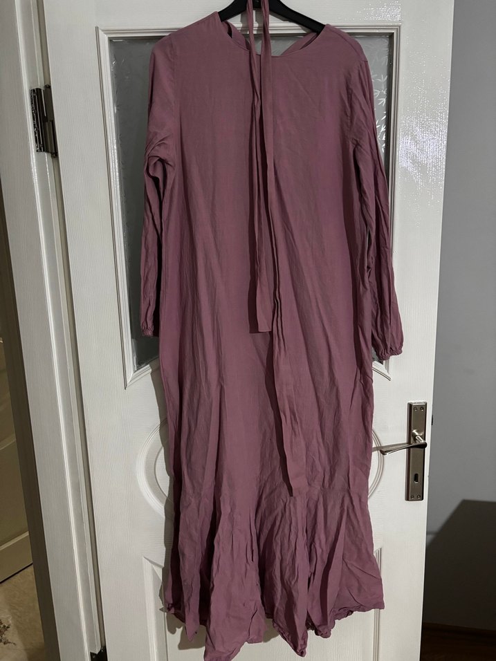 Pembe Uzun, Salaş, Keten Kadın Elbise - Görsel 2