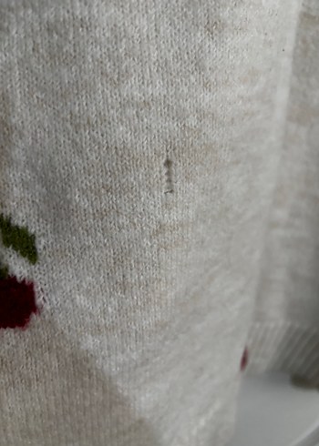 Nakışlı Kiraz Desenli Uzun Örgü Kazak - Görsel 6