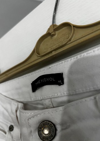 Kadın Beyaz Regular Fit Kot Pantolon - Görsel 2