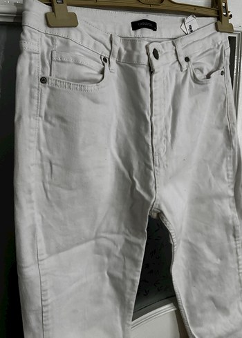 Kadın Beyaz Regular Fit Kot Pantolon - Görsel 3