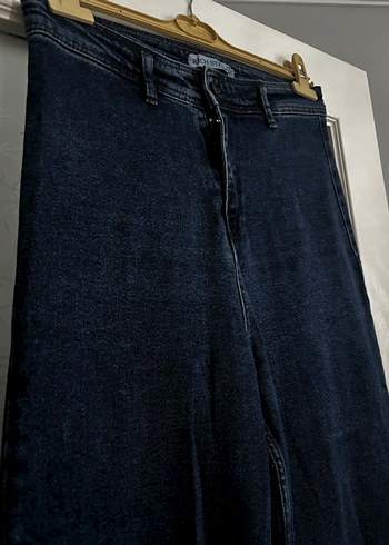 Düğmeli Rahat Kesim Kadın Kot Pantolon - Görsel 4