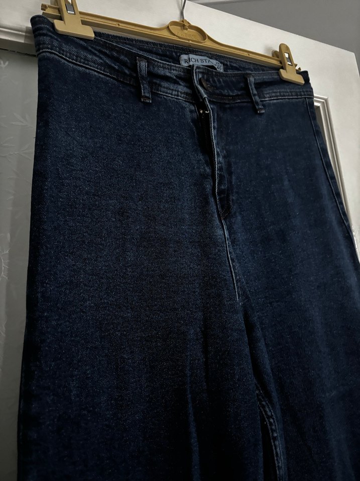 Düğmeli Rahat Kesim Kadın Kot Pantolon - Görsel 2