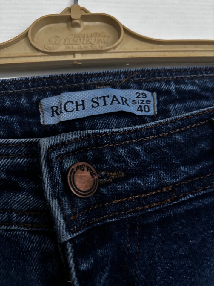 Düğmeli Rahat Kesim Kadın Kot Pantolon - Görsel 3