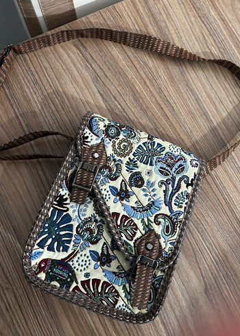 Renkli Baskılı Bohem Kadın Omuz Çantası - Görsel 6