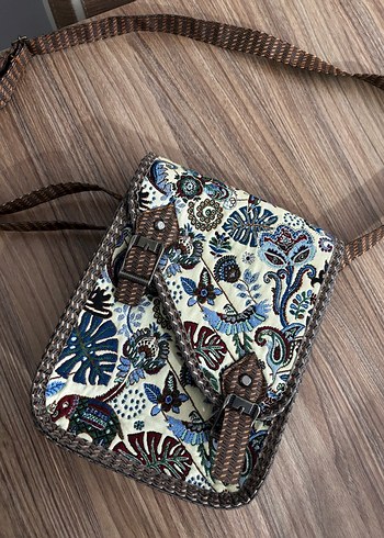 Renkli Baskılı Bohem Kadın Omuz Çantası - Görsel 5