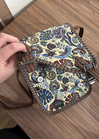 Renkli Baskılı Bohem Kadın Omuz Çantası - Görsel 2