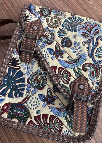 Renkli Baskılı Bohem Kadın Omuz Çantası - Görsel 4