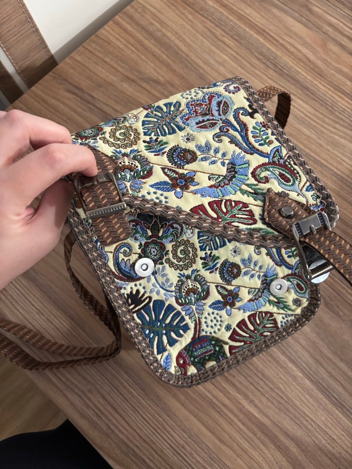 Renkli Baskılı Bohem Kadın Omuz Çantası - Görsel 2