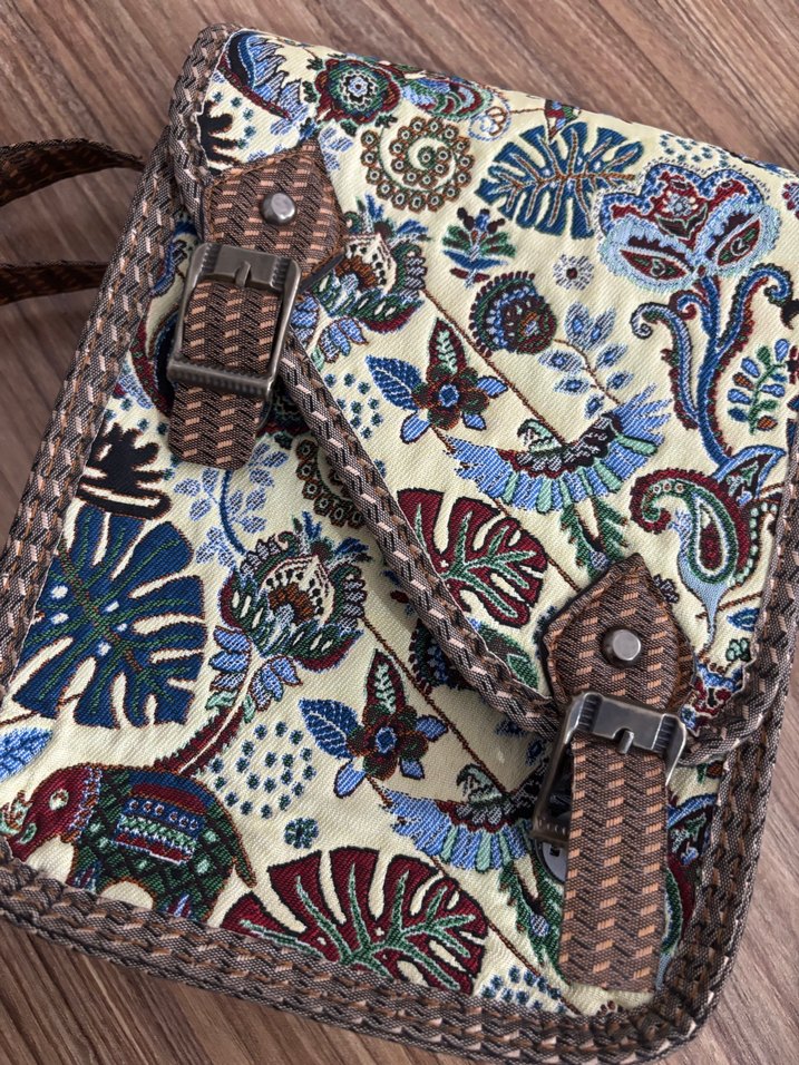 Renkli Baskılı Bohem Kadın Omuz Çantası - Görsel 4