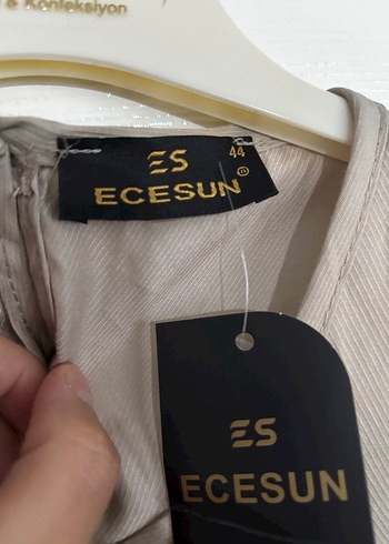 Bej Uzun Keten Kadın Elbise - Görsel 2