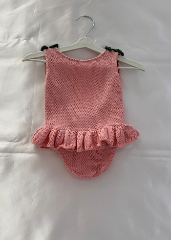 Pembe Örgü yenidoğan romper