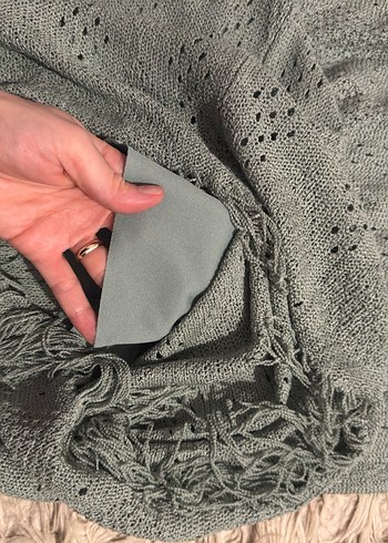 Yeşil Bohem Tarzı Triko etek bluz takım - Görsel 4