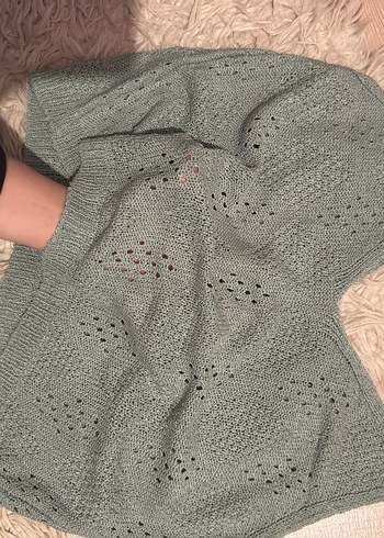 Yeşil Bohem Tarzı Triko etek bluz takım - Görsel 5