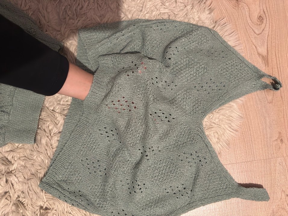 Yeşil Bohem Tarzı Triko etek bluz takım - Görsel 5