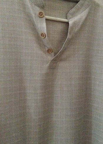 kremSalaş  Keten elbiseuzun elbisekol alti61cm boy122cm - Görsel 3