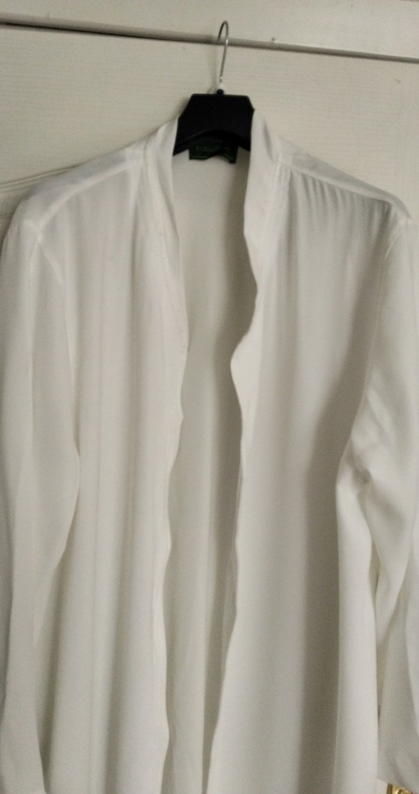 erkek Beyaz Uzun Kollu Salaş Uzun Boy Elbise - Görsel 2