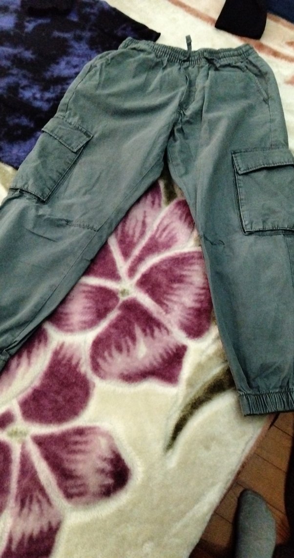 Erkek Bağcıklı Mavi Batik Desenli Denim Pantolon - Görsel 2