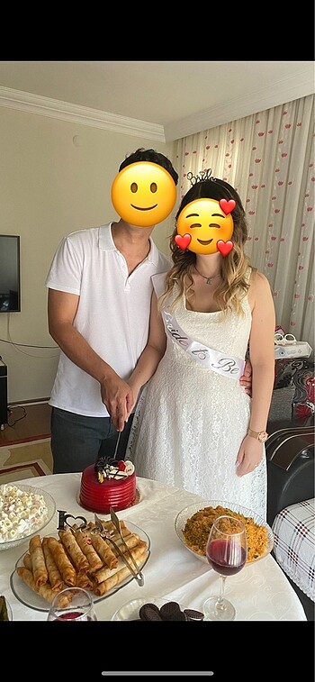 l Beden beyaz Renk Bride İsteme Söz Nikah Elbisesi Beyaz Midi Abiye