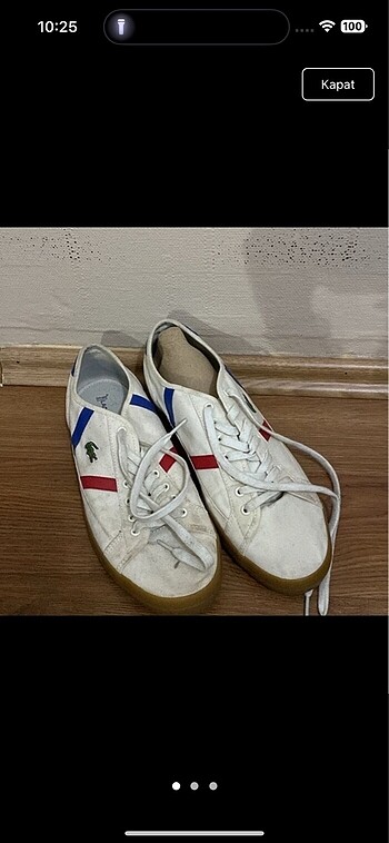 Lacoste 3-5 kez giyildi sadece tozlu