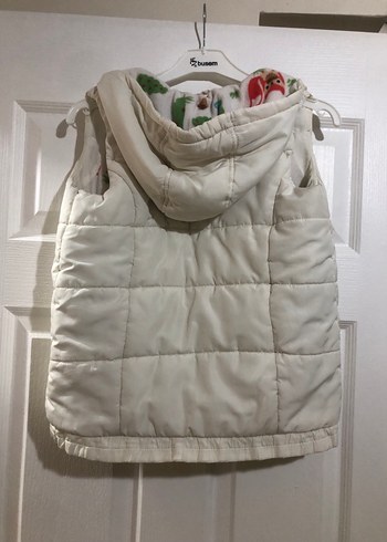 Kız Çocuk Beyaz Fermuarlı Yelek - Görsel 4