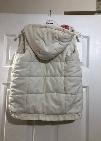 Kız Çocuk Beyaz Fermuarlı Yelek - Görsel 3