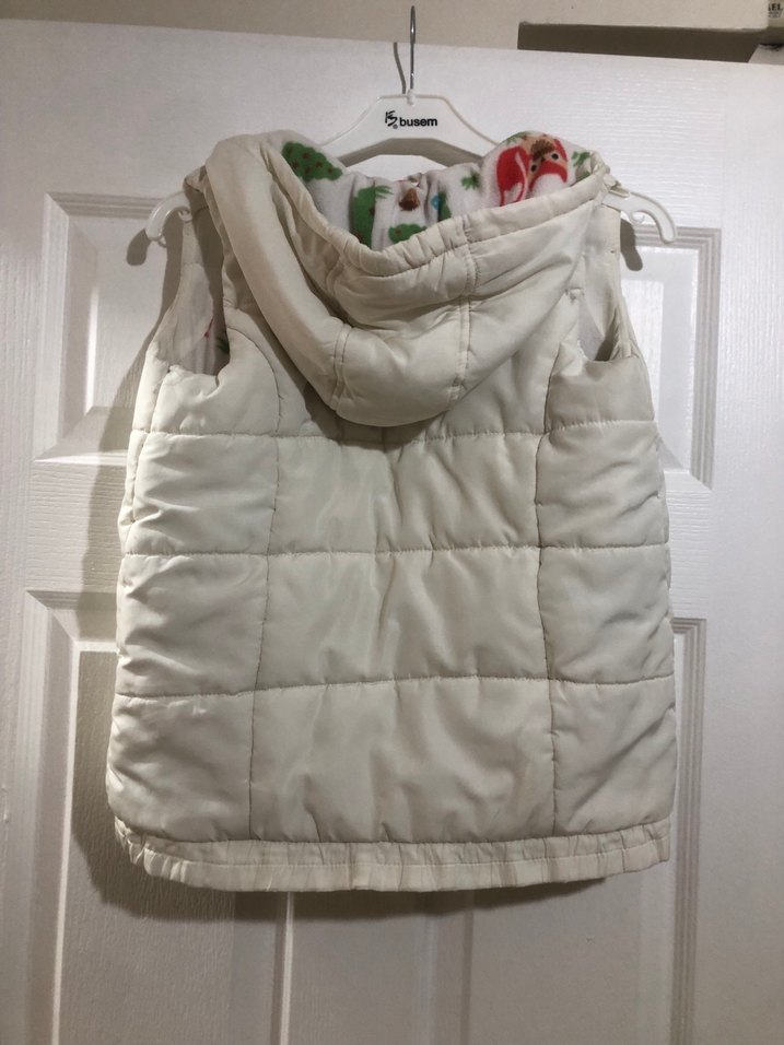 Kız Çocuk Beyaz Fermuarlı Yelek - Görsel 4