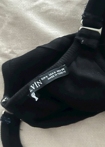 Siyah Süet Fermuarlı Strappy Büstiyer - Görsel 2