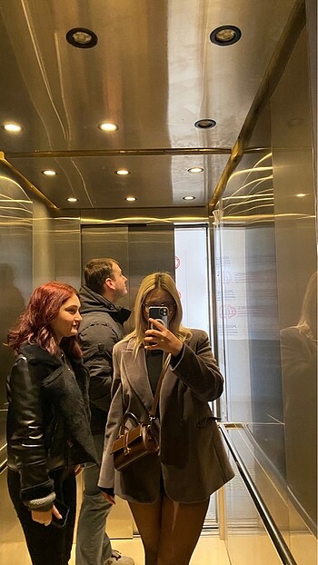 l Beden gri Renk Blazer Ceket