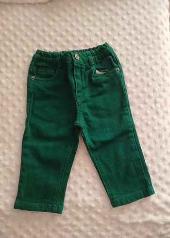 Uzun Kollu Örme Sweatshirt ve Yeşil Pantolon Seti 6/9 ay - Görsel 3