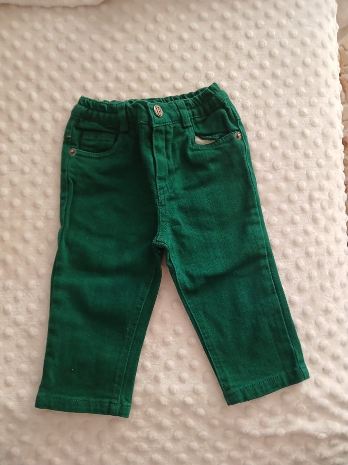 Uzun Kollu Örme Sweatshirt ve Yeşil Pantolon Seti 6/9 ay - Görsel 3