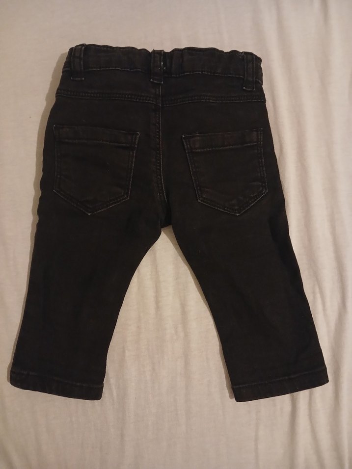 Siyah Nakışlı Erkek Çocuk Kot Pantolon - Görsel 2