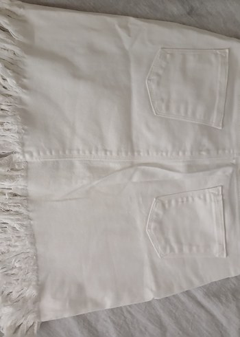 Zara Püsküllü Beyaz Etek